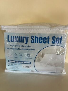 Queen-sized luxury sheet set from the Home Essentials, White